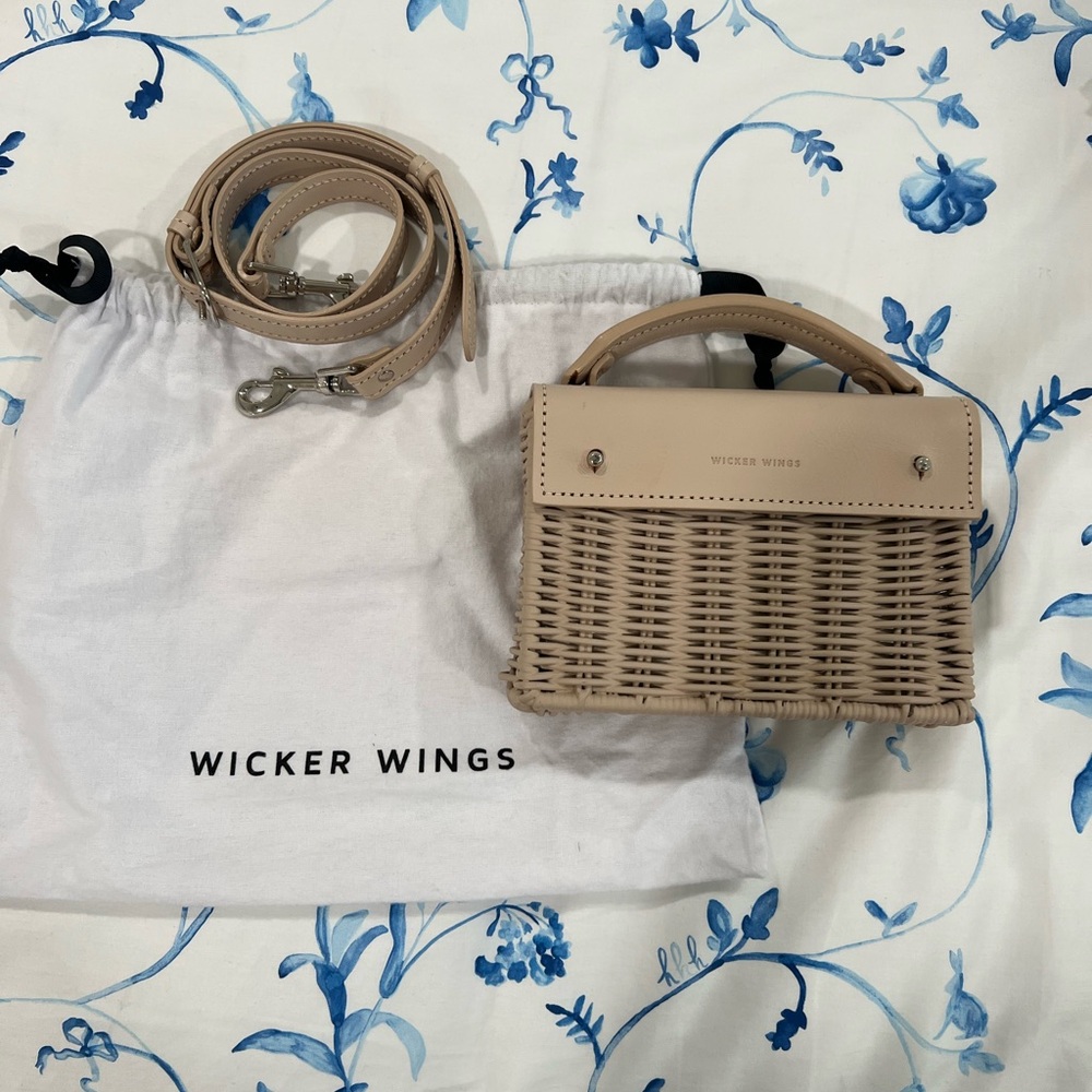 Wicker Wings Tan Woven Handbag